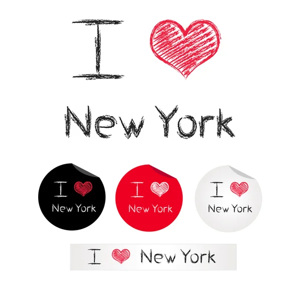 Illustration i love New York — Stock Vector
