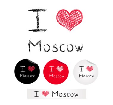 Moskova seviyorum illüstrasyon