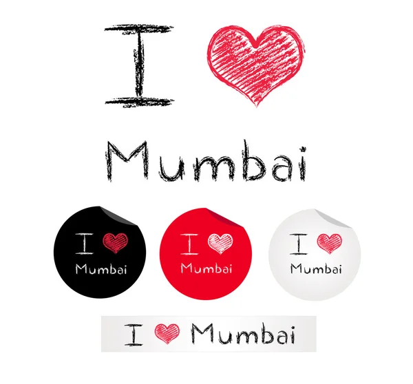 Illustration i love Mumbai — Stock Vector