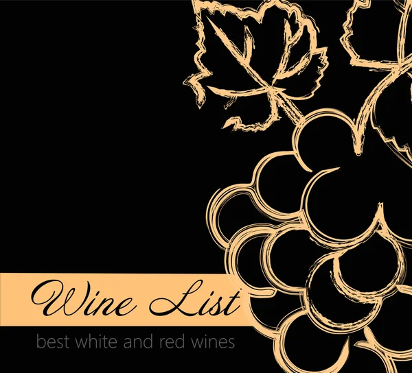 Conjunto de rótulos da lista de vinhos — Vetor de Stock
