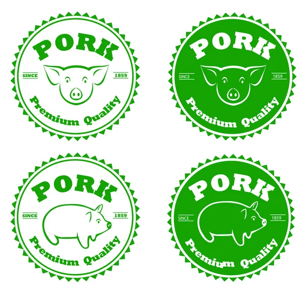 猪肉标签矢量 — 图库矢量图片