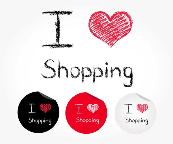 I love shopping — Stock Vector
