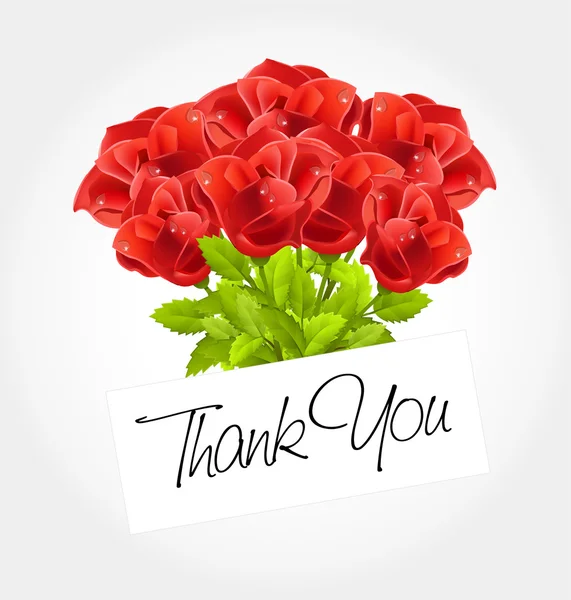 Σας ευχαριστώ - Μπουκέτο τριαντάφυλλα — Διανυσματικό Αρχείο