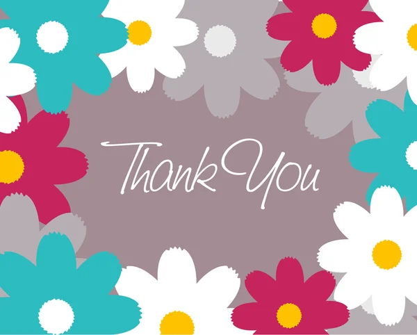 Thank you - colored flowers — Stock Vector