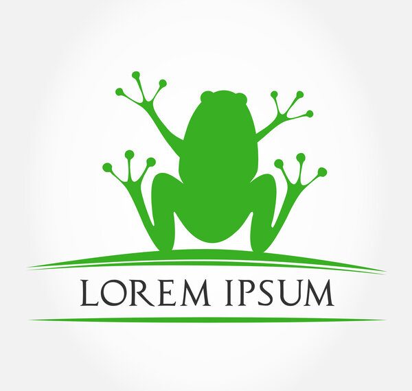 Green frog symbol. vector illustration
