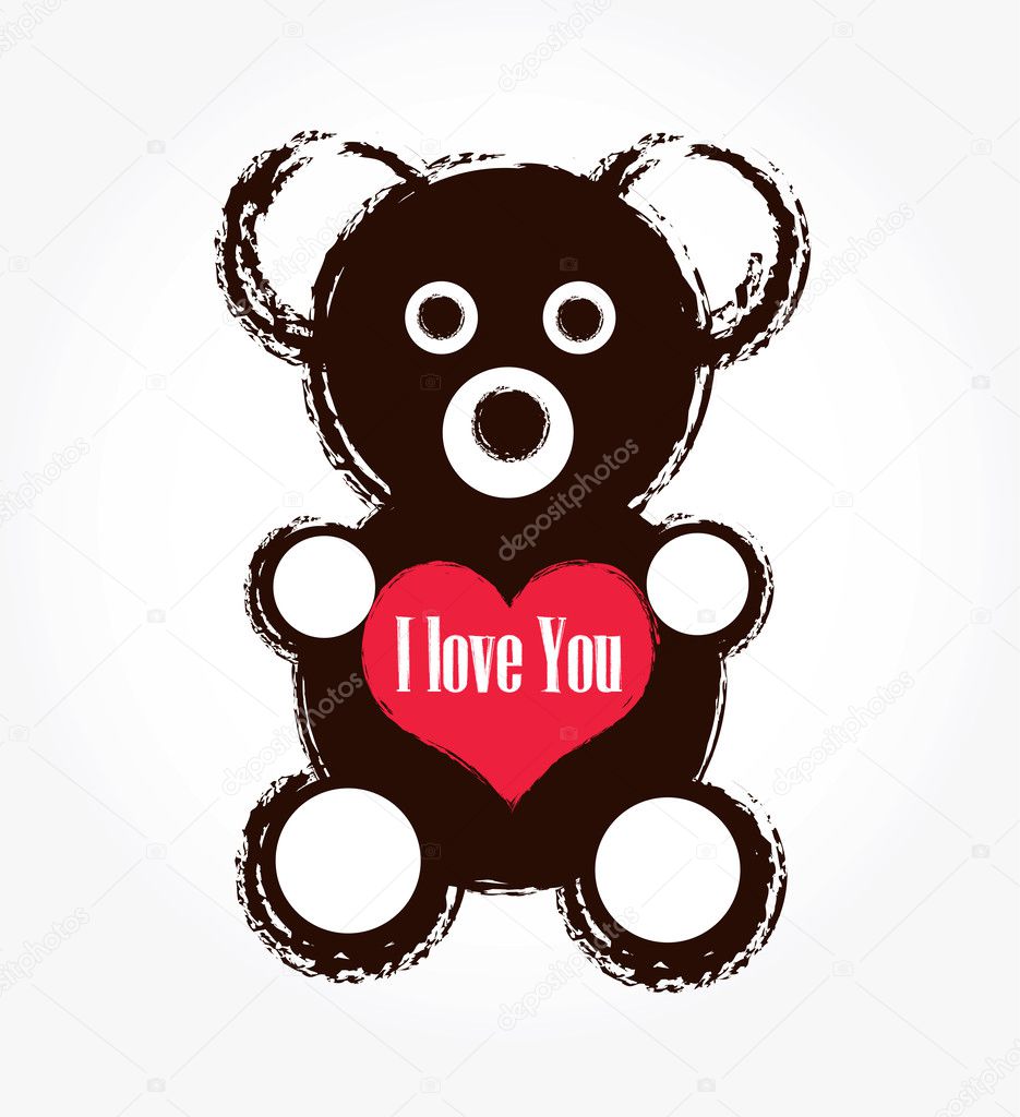 Teddy bear. i love you. vector illustration. Stock Vector Image by