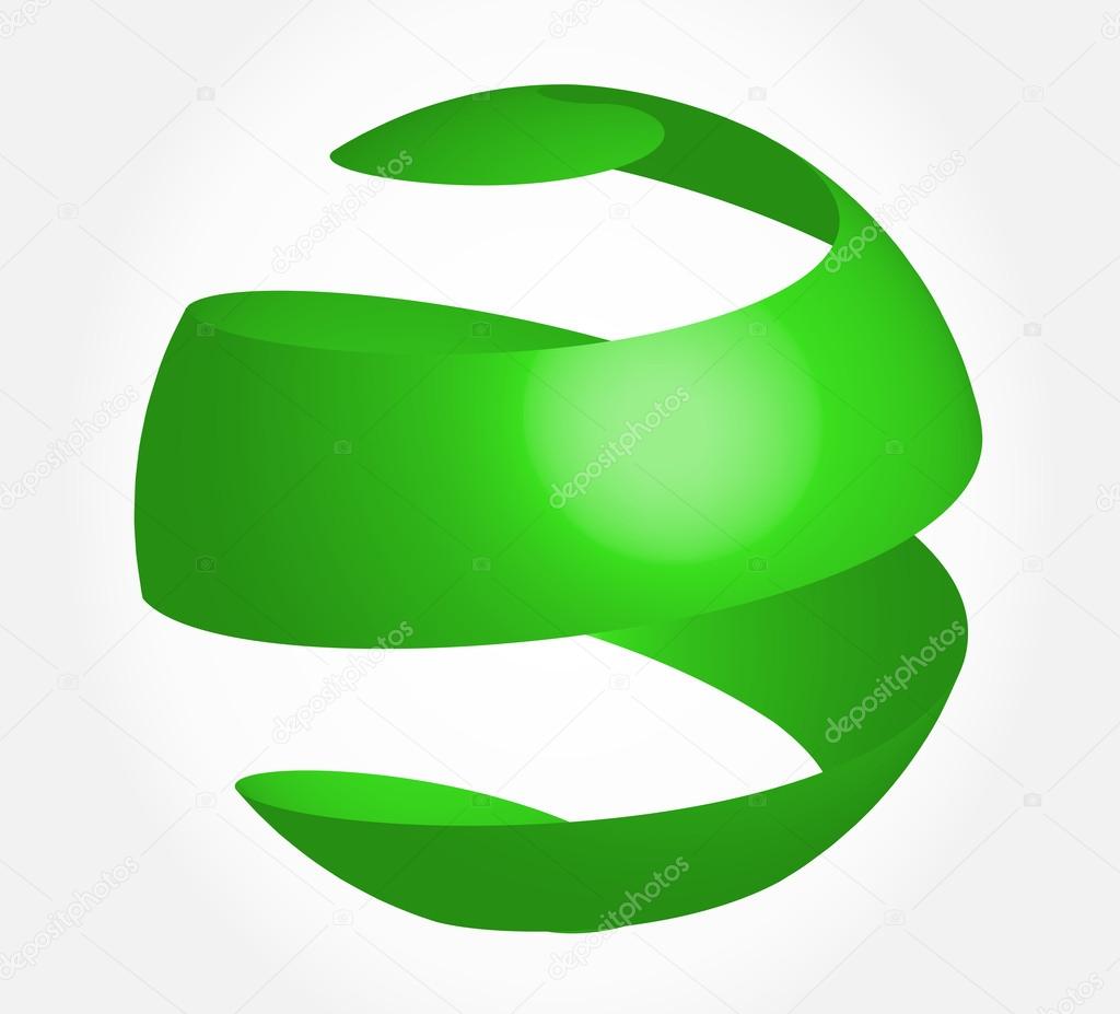 Green globe background. Logo. Isolated on white background