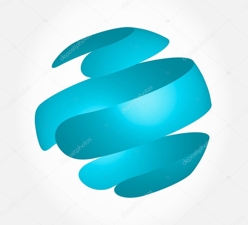 Blue globe background. Logo.Isolated on white background