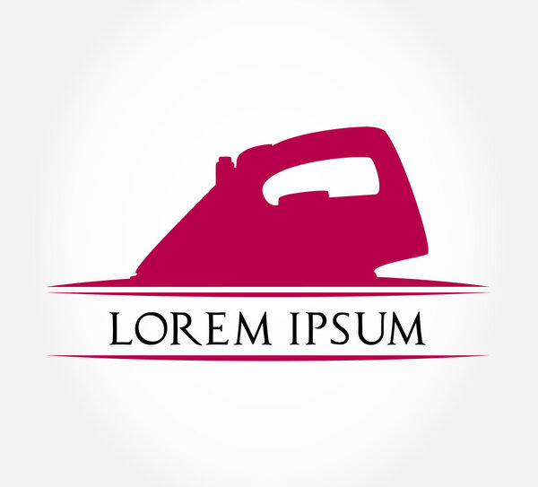 Электрический символ железа. Паровой утюг изолирован на белом фоне
.