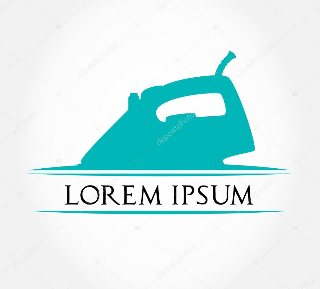 Electric iron symbol. Steam iron isolated on white background.