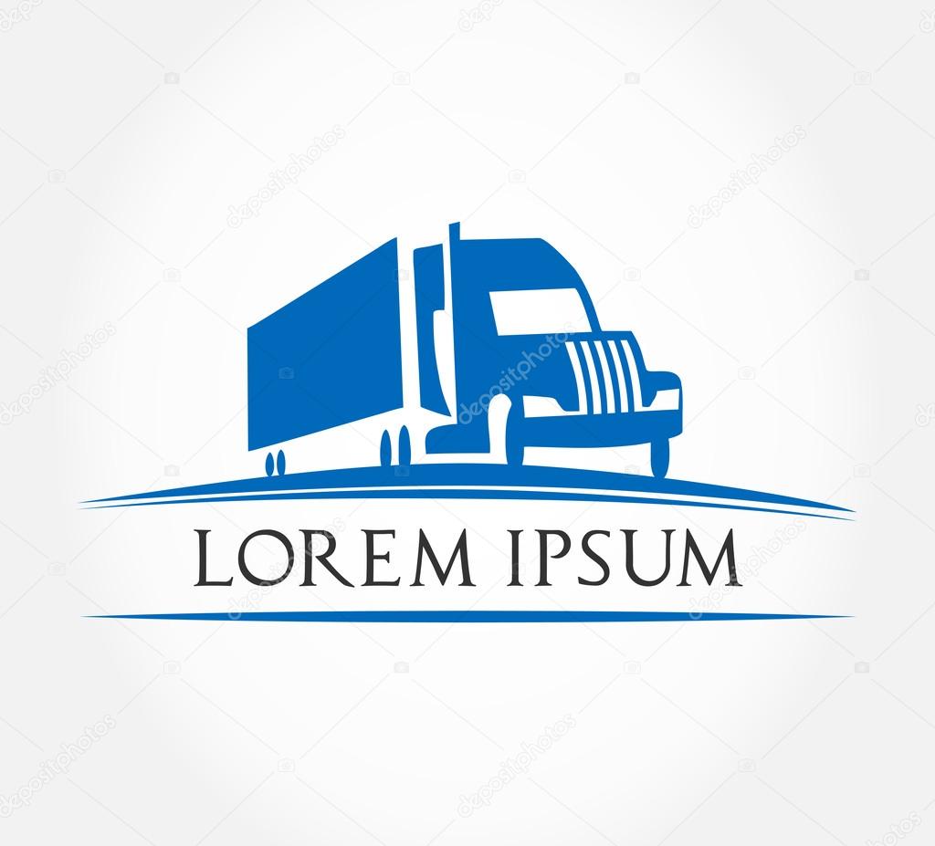 Truck symbol vector. Freight transportation.