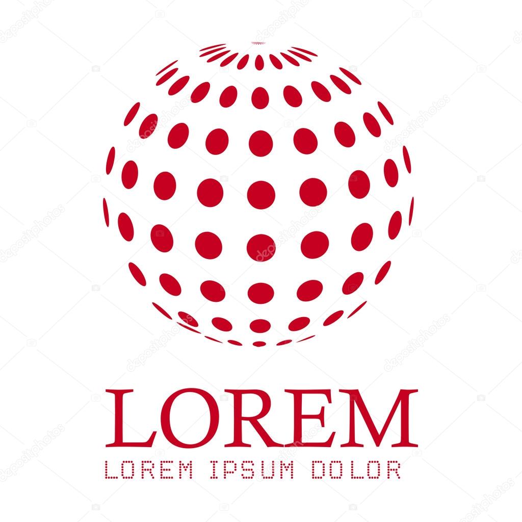Globe symbol. Vector illustration. Planet logo.
