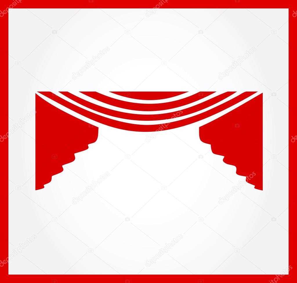 Curtains symbol. vector illustration.
