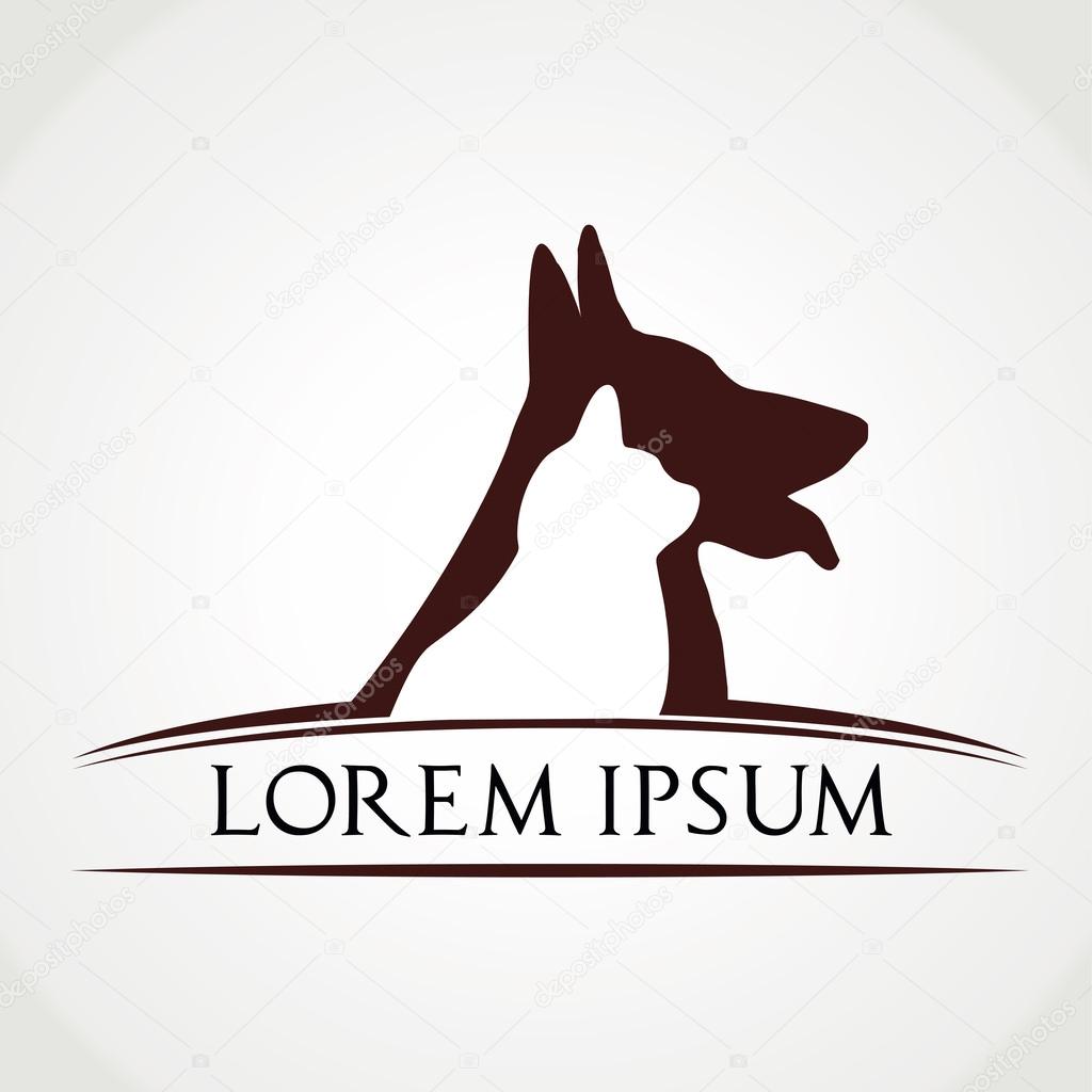 Dog and cat symbol - animal vector