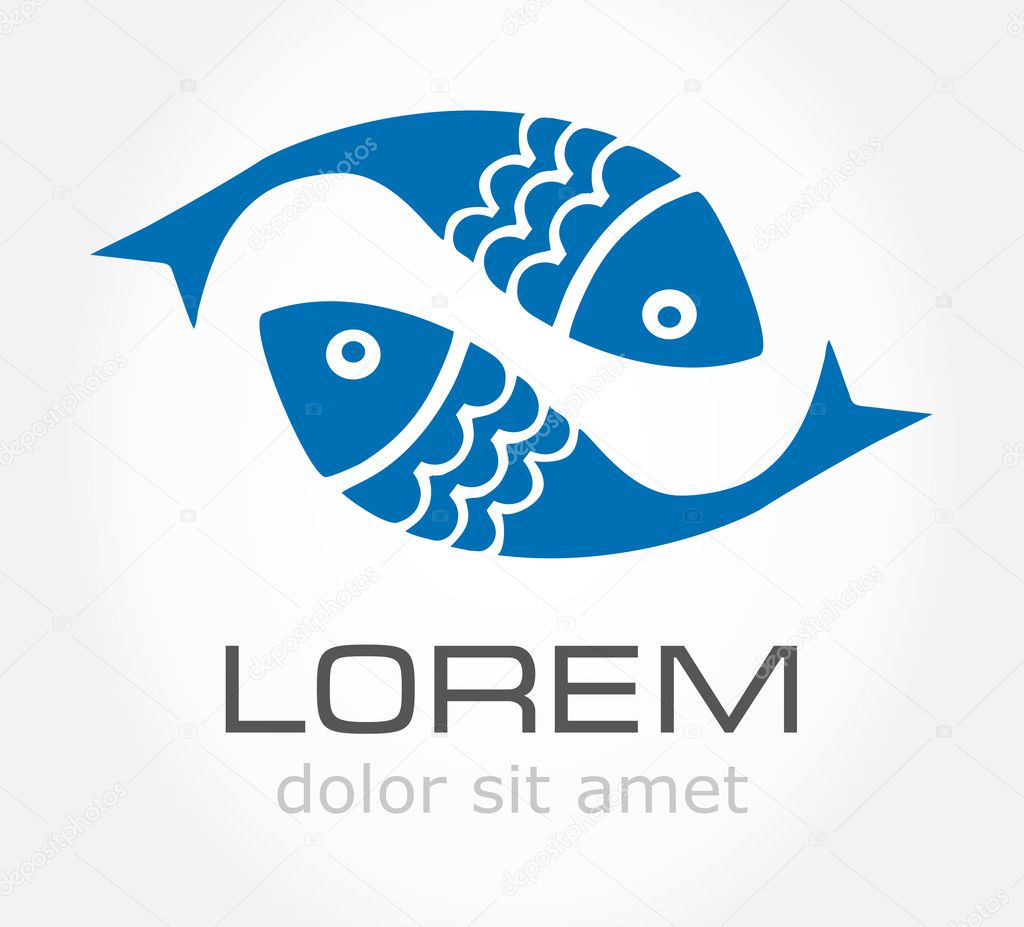 Fish symbol. Vector illustration. logo.