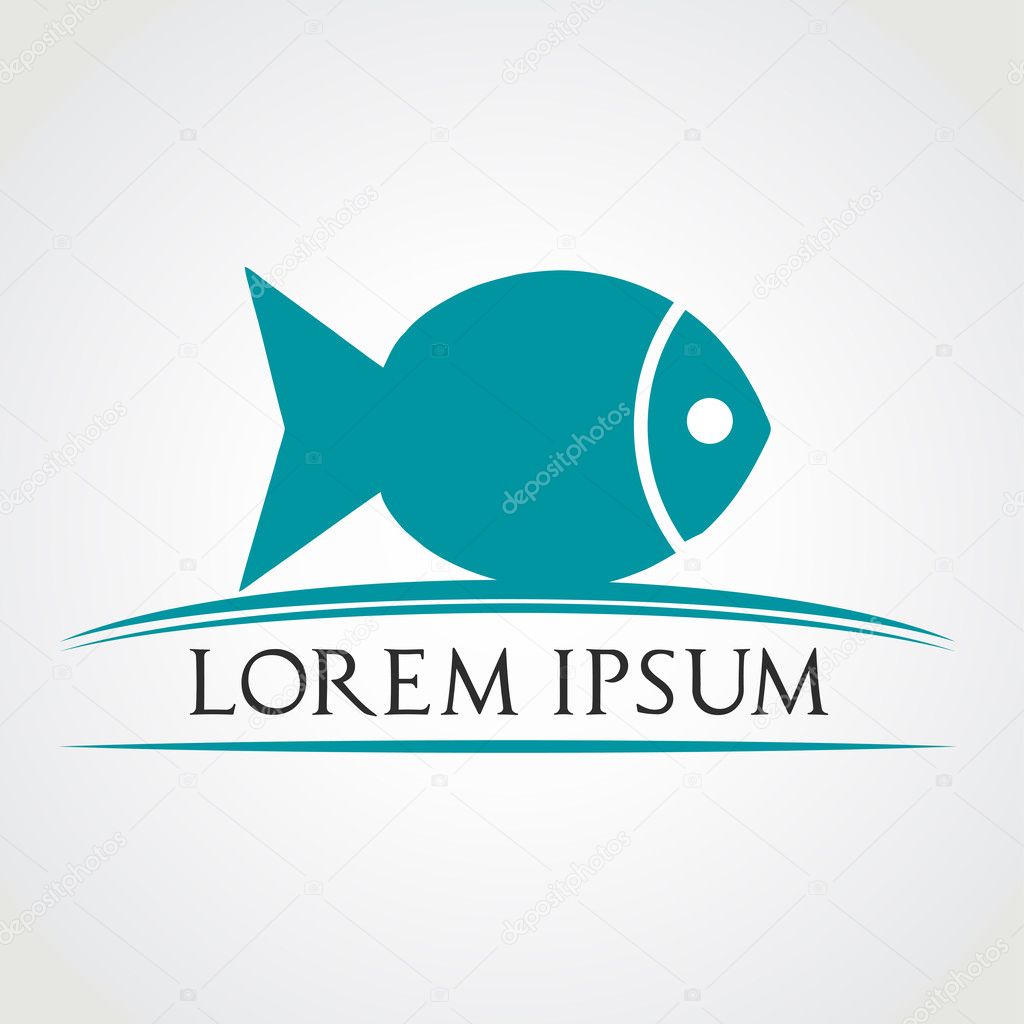 Fish symbol. Vector illustration. logo.