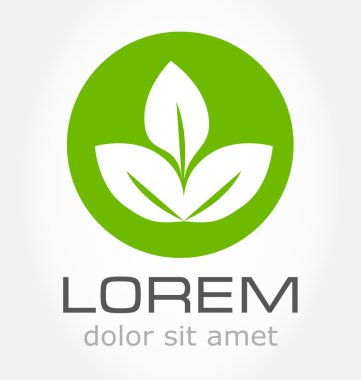 Ekoloji, yeşil simge. vektör yaprak