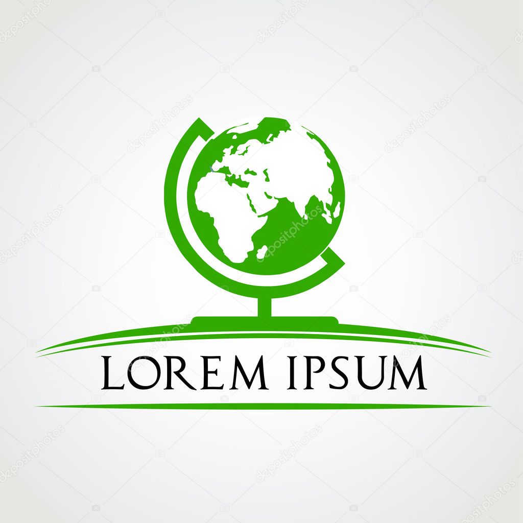 Globe symbol. Vector illustration. Planet logo.