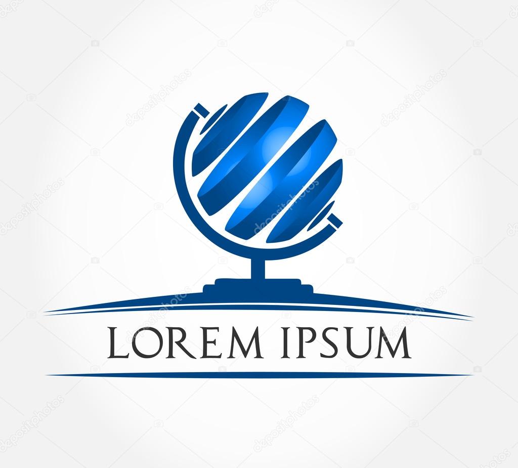 Globe symbol. Vector illustration. Planet logo.