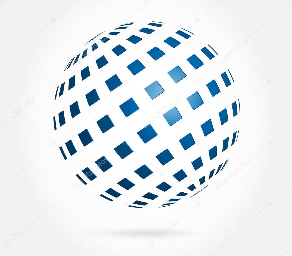 Globe symbol. Vector illustration. Planet logo.