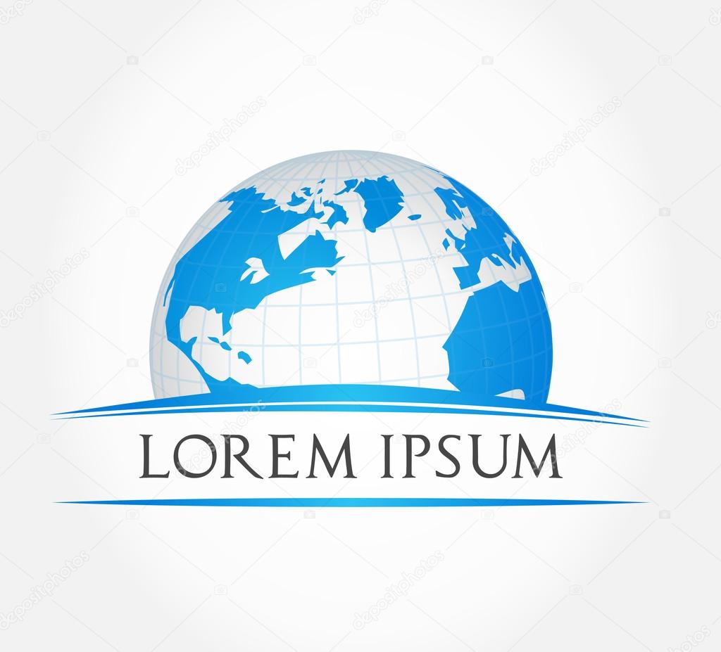Globe symbol. Vector illustration. Planet logo.
