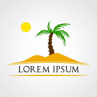 Oasis simge vektör çizim. seyahat etmek simge.