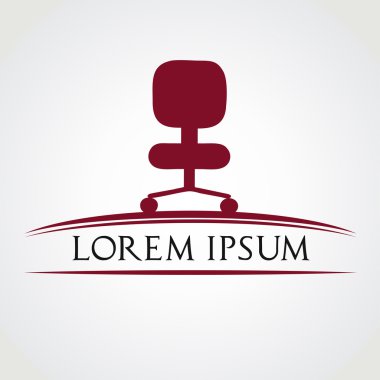 Ofis mobilya sandalye ve masa simgesi