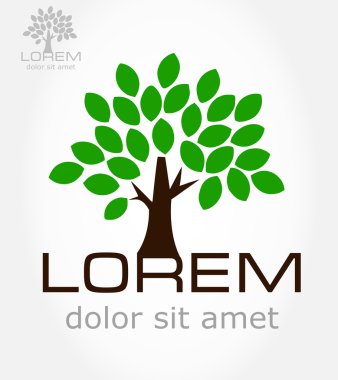 Yeşil ağaç simge vektör