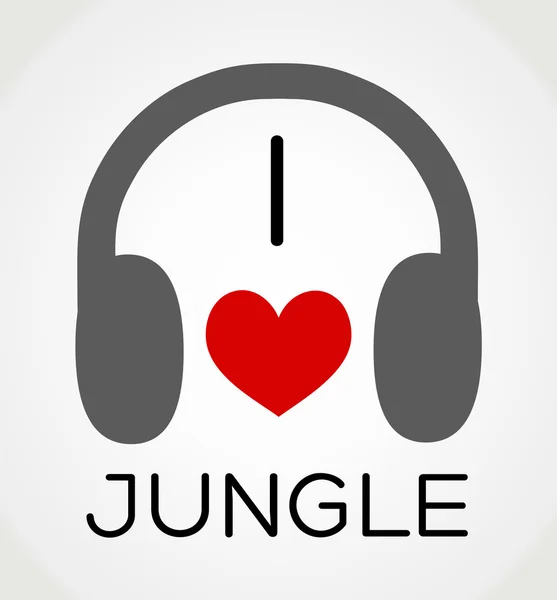 Vector abstracte achtergrond - ik hou van de jungle muziek — Stockvector