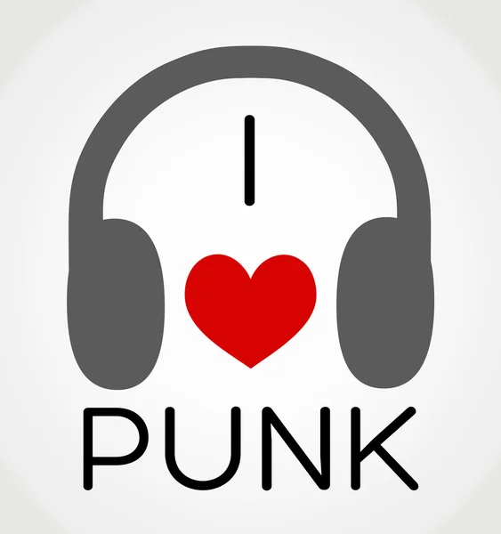 Fond abstrait vectoriel - J'aime la musique punk — Image vectorielle