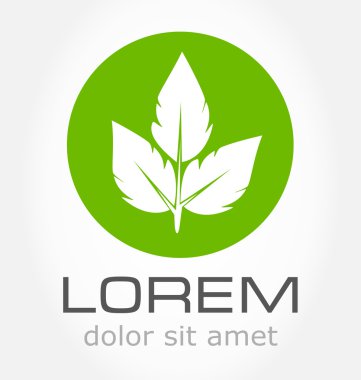 Ekoloji, yeşil simge. vektör yaprak