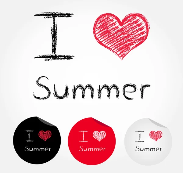 Μου αρέσει το καλοκαίρι — Διανυσματικό Αρχείο