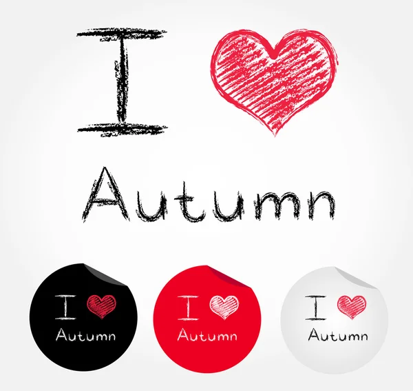 I love autumn — Stock Vector