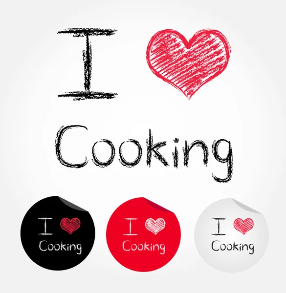 Me encanta cocinar. — Archivo Imágenes Vectoriales