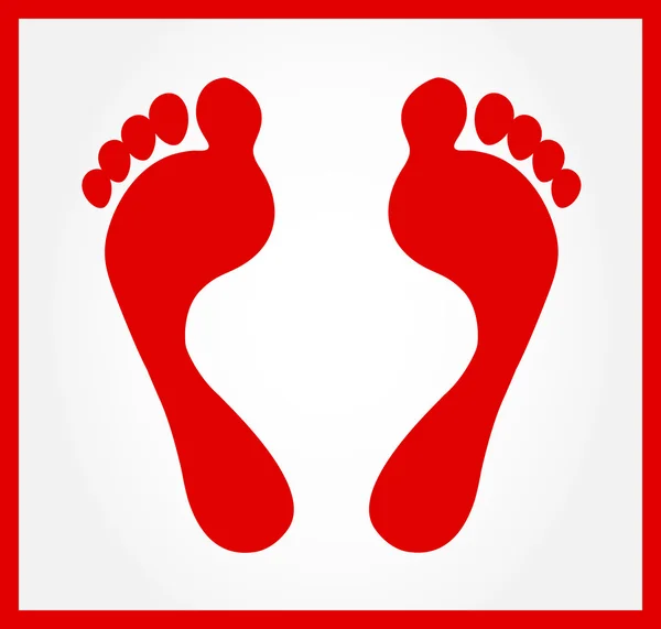 Rote Fußabdrücke — Stockvektor