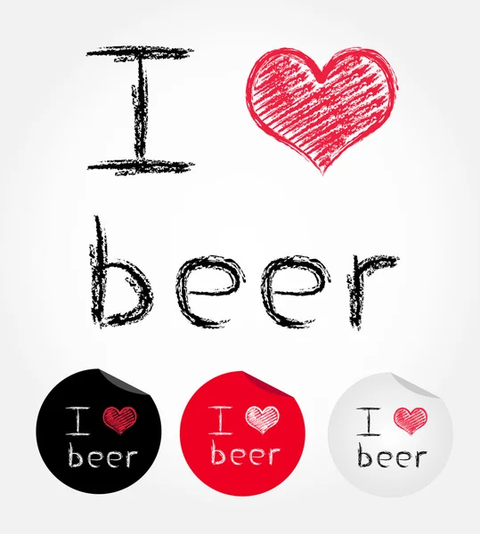 Kocham piwo — Wektor stockowy