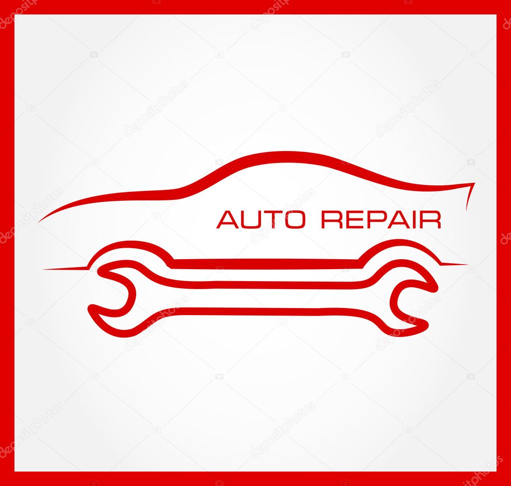 Auto  repair symbol. Vector illustration.
