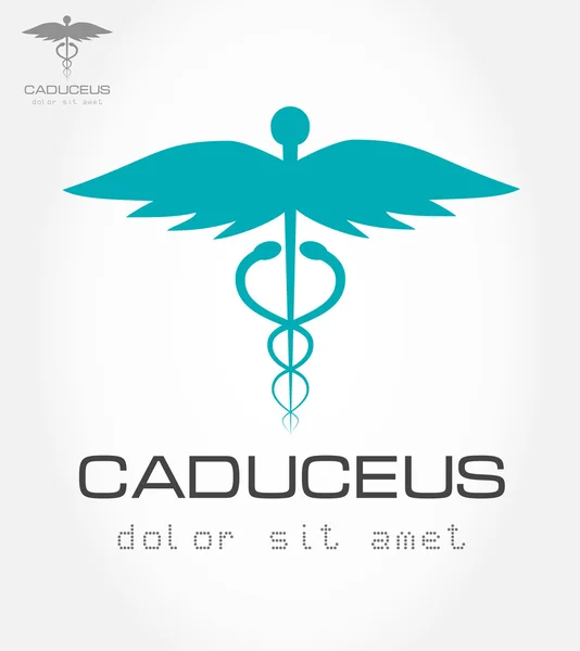 Caduceus lékařské symbol. znak pro lékárny a medicínu. — Stockový vektor