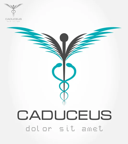 Caduceus orvosi szimbólum. jelkép, gyógyszertár és gyógyszer. — Stock Vector