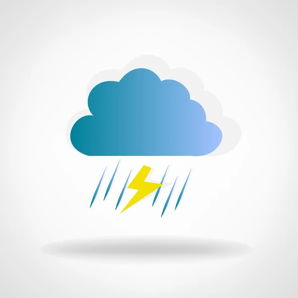 Nube con lluvia y relámpago — Vector de stock