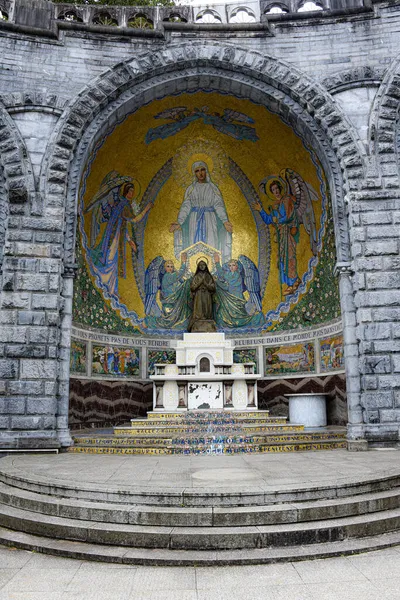 Lourdes França Outubro 2021 Arte Religiosa Mosaicos Entrada Catedral Santuário — Fotografia de Stock