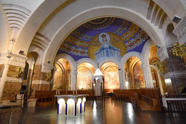 Lourdes Frankrike Okt 2021 Religiös Konst Och Arkitektur Basilikan Vår — Stockfoto