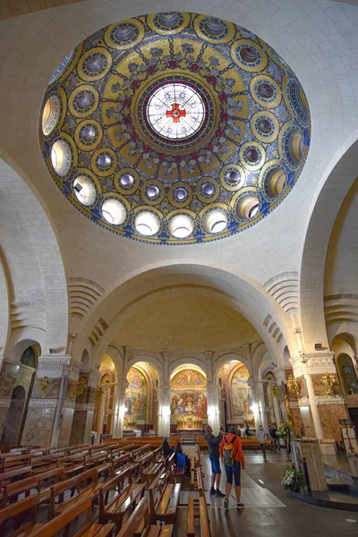 Lourdes França Outubro 2021 Vista Interior Santuário Basílico Nossa Senhora — Fotografia de Stock