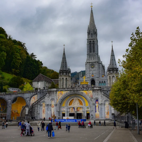 Lourdes Francia Ott 2021 Basilica Del Rosario Chiesa Lourdes — Foto Stock