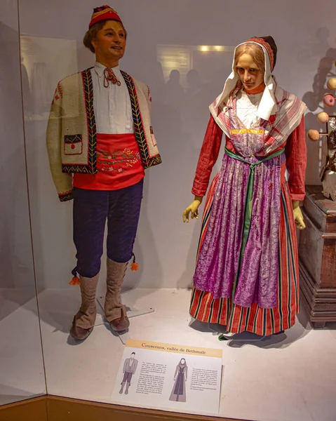 Lourdes France Oct 2021 Exhibit Traditional Cultural Dress Museum Pyrenees — Stock Photo, Image