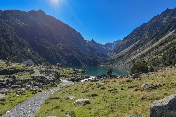 Květáky Francie Října 2021 Tyrkysové Vody Lac Gaube Pyrenejském Národním — Stock fotografie