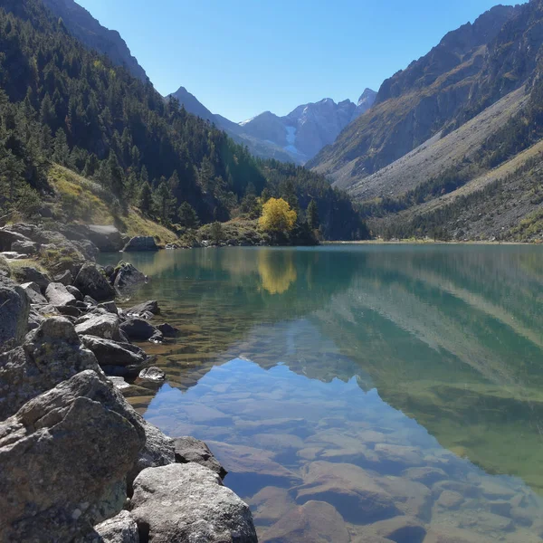 Květáky Francie Října 2021 Tyrkysové Vody Lac Gaube Pyrenejském Národním — Stock fotografie