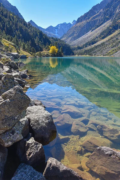 Květáky Francie Října 2021 Tyrkysové Vody Lac Gaube Pyrenejském Národním — Stock fotografie