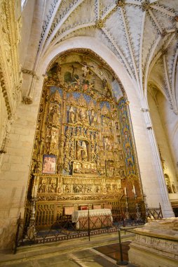 Burgos, İspanya - 16 Ekim 2021: Burgos Katedrali 'ndeki Santa Ana Şapeli, Kastilya ve Leon, İspanya