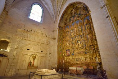 Burgos, İspanya - 16 Ekim 2021: Burgos Katedrali 'ndeki Santa Ana Şapeli, Kastilya ve Leon, İspanya